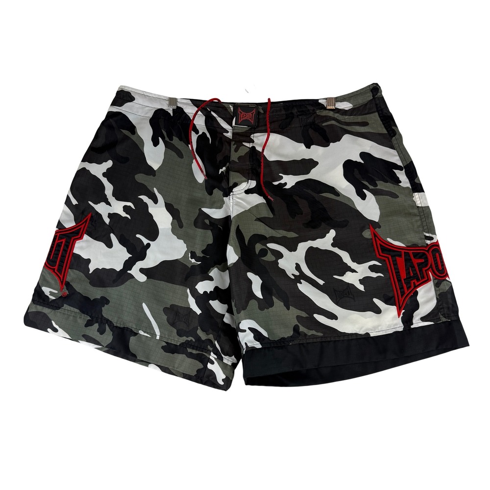 Tapout Board Shorts Mens 42 Green Camo MMA Grappling Ripstop Y2K Training